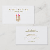Gold Sequin Lipstick Makeup Artist Beauty Salon Visitekaartje (Voorkant / Achterkant)