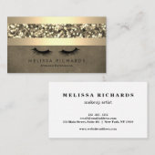 Gold & Sequin Makeup Artist Eyelash Extensions Visitekaartje (Voorkant / Achterkant)