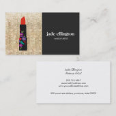 Gold Sequin Makeup kunstenaar Floral Lipstick Beau Visitekaartje (Voorkant / Achterkant)