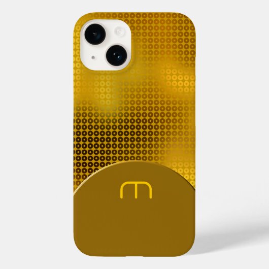 Gold Sequin Monogram Hoesje-Mate iPhone Case (Achterkant)