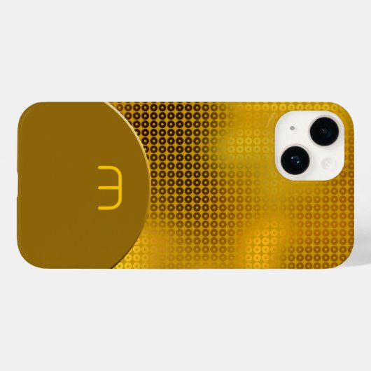 Gold Sequin Monogram Hoesje-Mate iPhone Case (Achterkant (horizontaal))