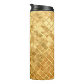 Gold Sequin Monogrammed Thermal Tumbler Thermosbeker (Geroteerd rechts)