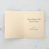 Gold Sequin Photo Collage Happy Birthday Kaart (Binnen)