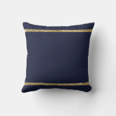 Gold Sequin Stripe Navy Blue Mr. en Mrs Couples Kussen (Achterkant)