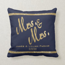 Gold Sequin Stripe Navy Blue Mr. en Mrs Couples
