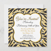 Gold Sequin Zebra 50e verjaardag Kaart (Achterkant)