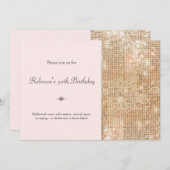 Gold Sequins 30th Birthday Blush Pink Kaart (Voorkant / Achterkant)