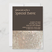 Gold Sequins 70's Retro Party Invitation Kaart (Voorkant)
