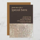 Gold Sequins 70's Retro Party Invitation Kaart (Voorkant / Achterkant)