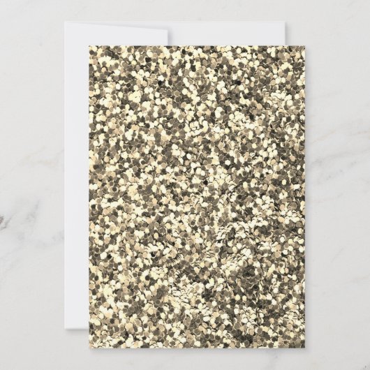 Gold Sequins, Blue Rozen Champagne 50th Birthday Kaart (Achterkant)