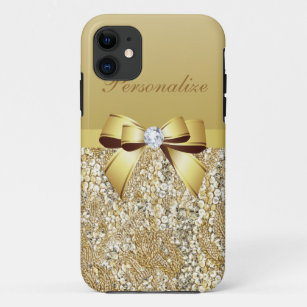 Gold Sequins, bv en diamant, speciaal aangepast iPhone 11 Hoesje