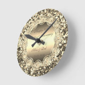 Gold Sequins Diamonds 50th Wedding Jubileum Ronde Klok (Hoek)