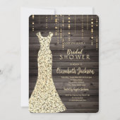 Gold Sequins Dress, Confetti Wood Bridal Showe Kaart (Voorkant)