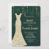 Gold Sequins Dress, groen Vrijgezellenfeest Kaart (Voorkant)
