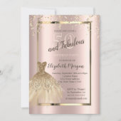 Gold Sequins Glitter Dress 50th Birthday Kaart (Voorkant)