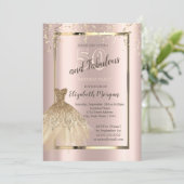Gold Sequins Glitter Dress 50th Birthday Kaart (Staand voorkant)