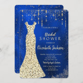 Gold Sequins Jurk, Confetti Royal Blue Bridal Kaart (Voorkant / Achterkant)