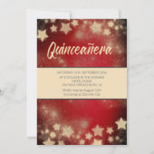 Gold Sequins kleden maansterren Quinceañera red In Kaart (Achterkant)
