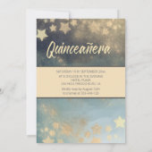 Gold Sequins kleedmasterren Quinceañera Kaart (Achterkant)