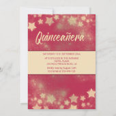 Gold Sequins kleedmasterren Quinceañera Kaart (Achterkant)