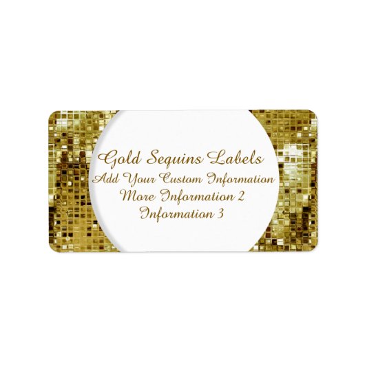 Gold Sequins retourneren adreslabels Etiket (Voorkant)
