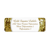 Gold Sequins retourneren adreslabels Etiket (Voorkant)