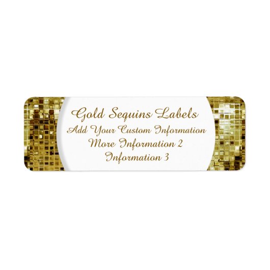 Gold Sequins retourneren adreslabels Etiket (Voorkant)