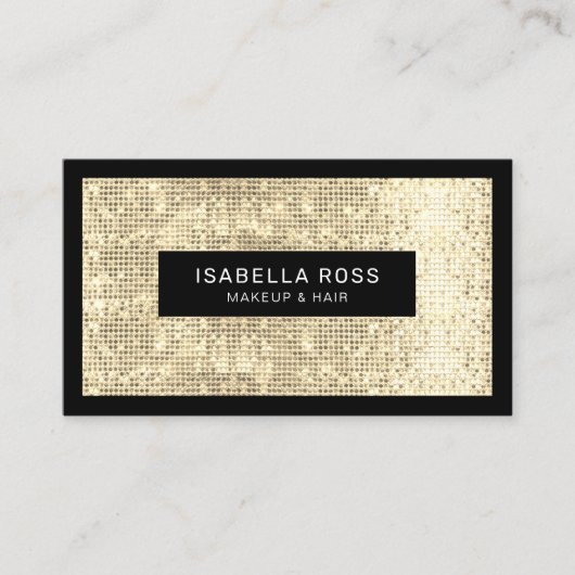 Gold Sequins Schoonheid en Mode Visitekaartje (Voorkant)