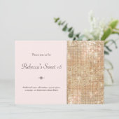 Gold Sequins Sweet 16 Blush Pink Kaart (Staand voorkant)