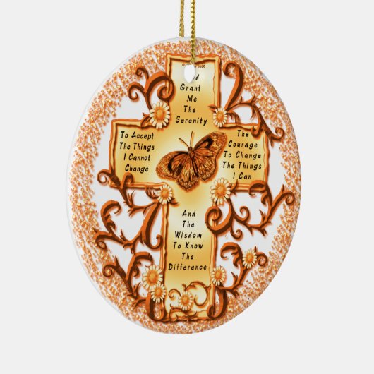 Gold Serenity Cross-round ornament van keramiek (Rechts)