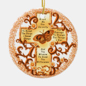 Gold Serenity Cross-round ornament van keramiek (Voorkant)