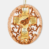 Gold Serenity Cross-round ornament van keramiek (Links)