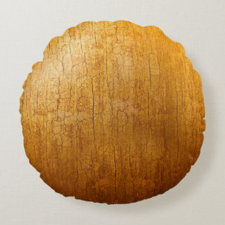 Gold Seriesgold, wallpaper, patroon, ruw, abstract Rond Kussen