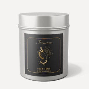 Gold Serpent Protection Inention Candle Label
