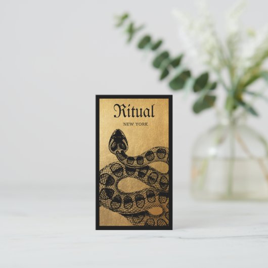 Gold Serpent Snake Visitekaartje (Staand voorkant)