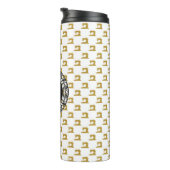 Gold Sewing Machine Pattern met Monogram ・ Crafts Thermosbeker (Geroteerd rechts)