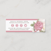 Gold Sewing Scissors Shabby Floral Social Media Mini Visitekaartje (Achterkant)