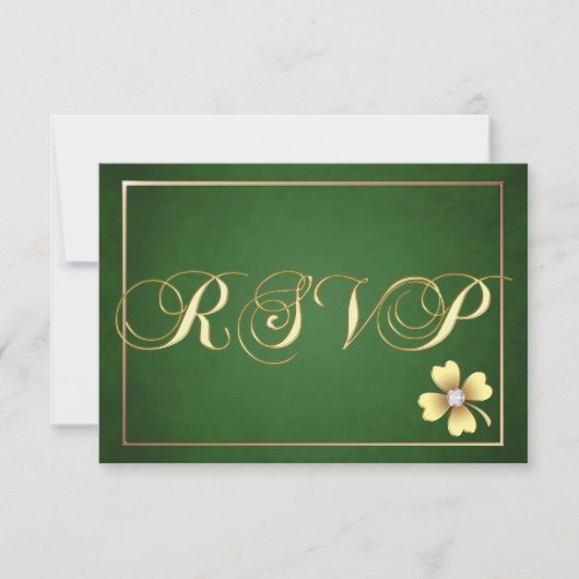 Gold Shamrock Celtic St Patrick's Day Rsvp Kaartje (Voorkant)