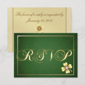 Gold Shamrock Celtic St Patrick's Day Rsvp Kaartje (Voorkant / Achterkant)