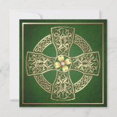 Gold Shamrock Celtic St Patrick's Day Wedding Kaart (Voorkant)