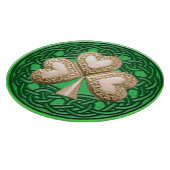 Gold Shamrock on Celtic Knoins Cutting Board Snijplank (Hoek)