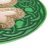 Gold Shamrock on Celtic Knoins Cutting Board Snijplank (Hoek)