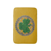 Gold Shamrock on Celtic Knots Bath Mat (Voorkant Verticaal)