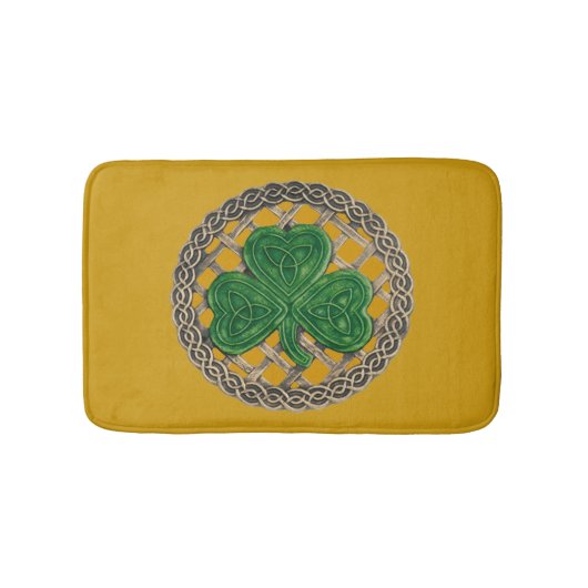 Gold Shamrock on Celtic Knots Bath Mat (Voorkant)