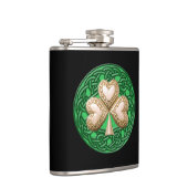 Gold Shamrock on Celtic Knots Flask Heupfles (Rechts)