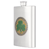 Gold Shamrock on Celtic Knots Flask Heupfles (Links)