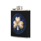 Gold Shamrock on Celtic Knots Flask Heupfles (Links)