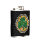 Gold Shamrock on Celtic Knots Flask Heupfles (Rechts)