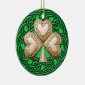 Gold Shamrock on Celtic Knots Ornament (Rechts)