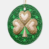 Gold Shamrock on Celtic Knots Ornament (Links)